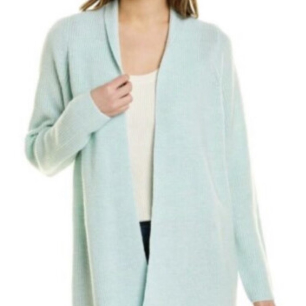 Eileen Fisher Cardigan Sweater Duster Lightweight Knit Soft Green NWT